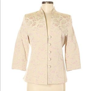 Jaclyn Smith Tan Floral Blazer